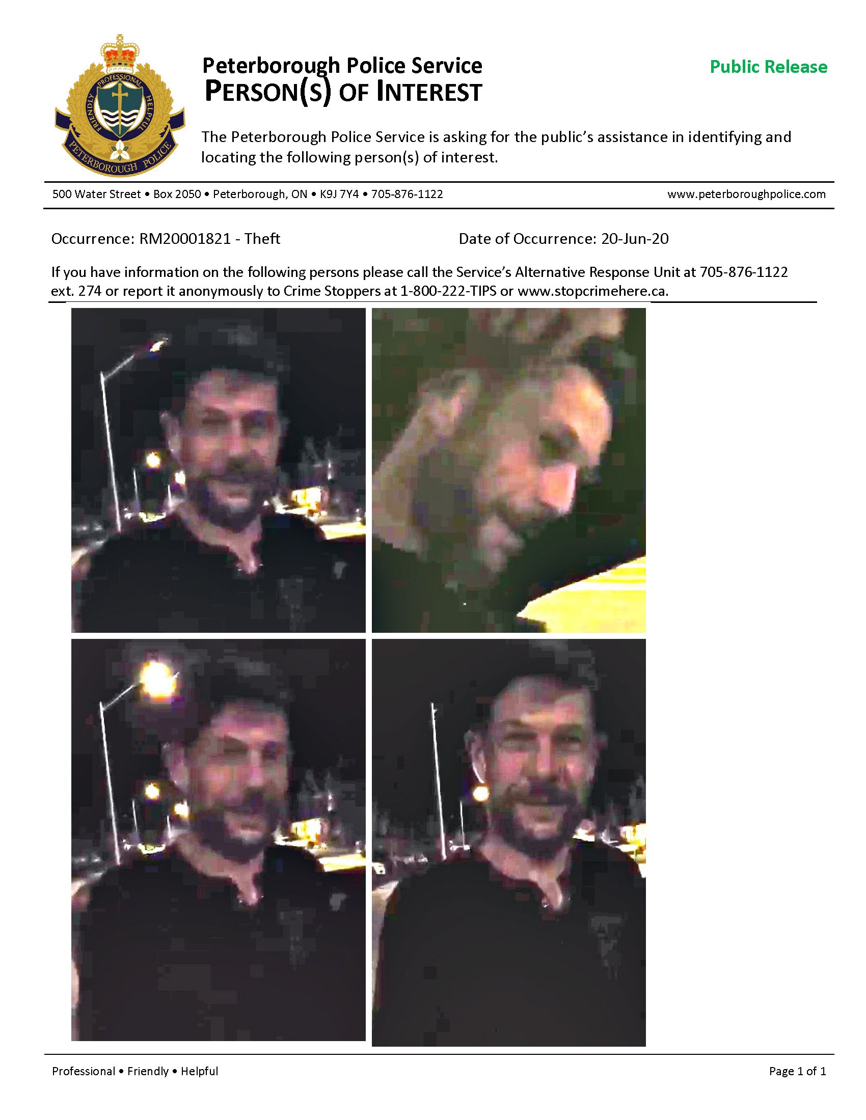 Person of interest with images of a man in a dark shirt and beard