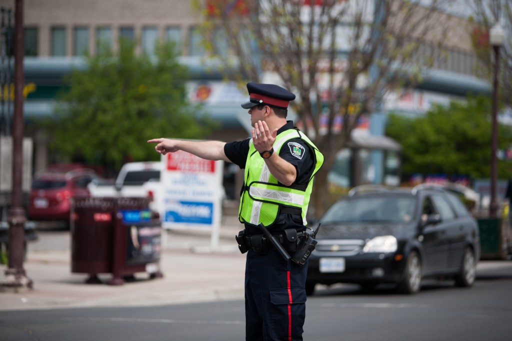 Traffic Officer directing traffic. 