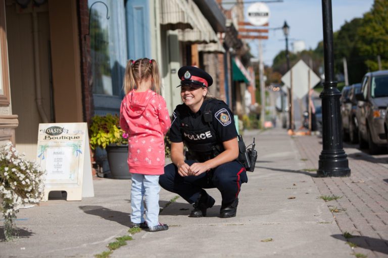 officer and small child